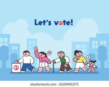 Votemos. Ilustración del personaje que vota