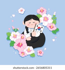 Cute and simple character illustration human and animal