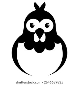 cute and simple chicken cartoon vector illustration