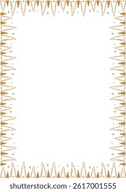 Cute simple Christmas tree frame. Nature template to write text matter. Tree elements on white background