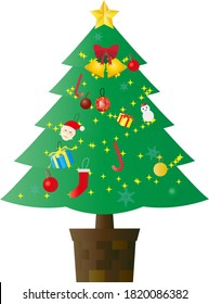 Cute and simple Christmas tree illustration