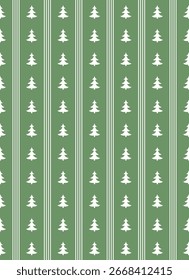 Nettes einfaches Weihnachtsbaum nahtloses Muster Design. Vektorgrafik.