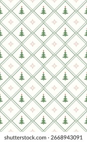 Cute simple christmas tree seamless pattern design. Vector illustration.