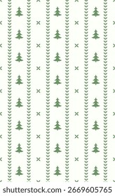 Design de padrão sem emenda de árvore de natal simples bonito. Ilustração vetorial.