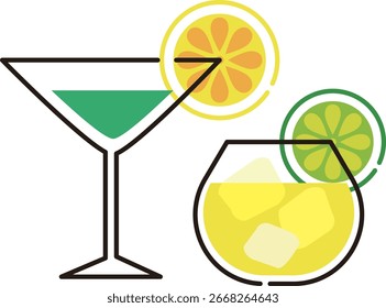 
Ilustración vectorial de cóctel de cítricos linda y simple
