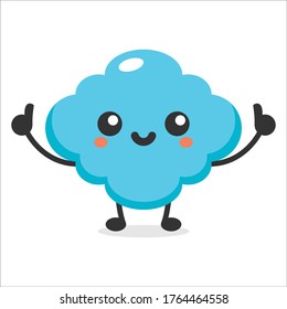 cute simple cloud mascot character