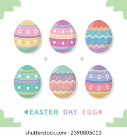 Cute simple colorful Easter eggs ICON material vector