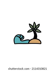 Cute and simple colorful vacation vector set