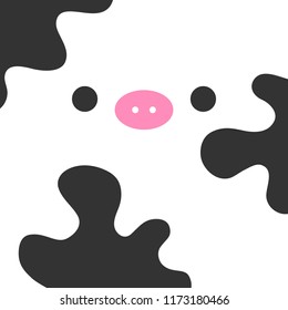 Cute Simple Cow Vector Graphic Icon Stock Vector (Royalty Free ...