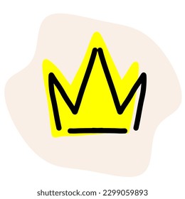 Ilustración simple de la corona en fondo rosa pastel
