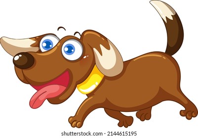 Cute simple dog cartoon character illustration