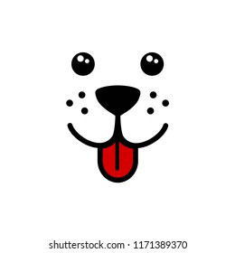 Cute, simple dog face vector