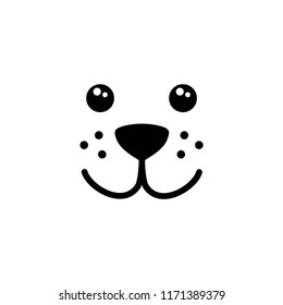 Cute, simple dog face vector