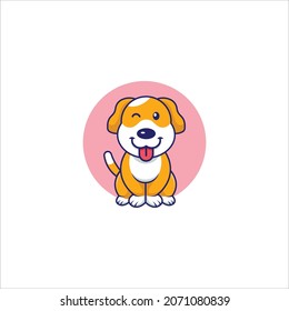 Cute, simple dog face vector