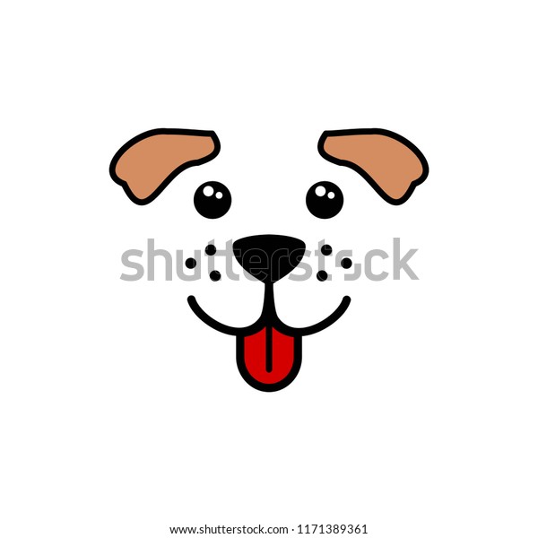 Cute Simple Dog Face Vector Stock Vector (Royalty Free) 1171389361 ...