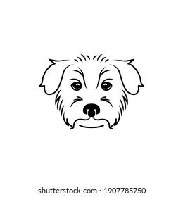 Cute simple dog line art logo design