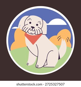 niedliches und einfaches Hunde-Logo