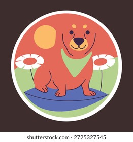 Lindo y simple perro logo