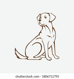 Logotipo de perro simple y vectorial
