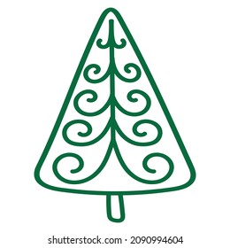 Cute simple doodle Christmas tree