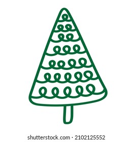 Cute simple doodle Christmas tree