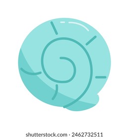 Cute simple doodle green seashell sea creatures