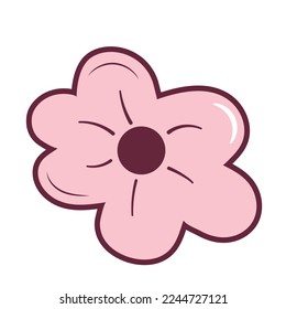 süßer, einfacher Doodle-Rosa-Kamillenflorenkopf