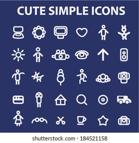 conjunto de iconos lindos y simples del sitio web del doodle, vector