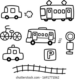 Cute and simple drawing of vehicles