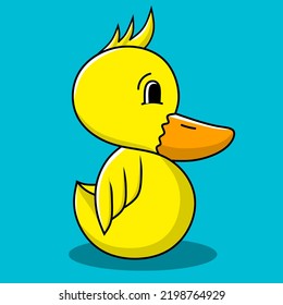 Cute and simple duck icon illustration