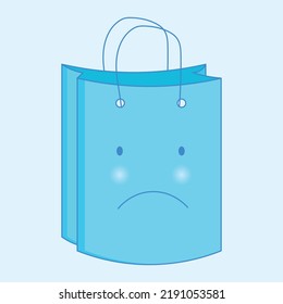 Cute and Simple Empty Shopping Bag Vector Icon for Web and Mobile Design.