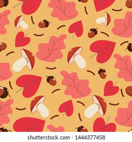 A cute simple flate autumn pattern. Beautiful decor for your designs