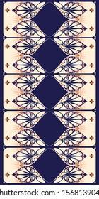 Cute simple floral border. Small flowers of hibiscus. Repeating background for textile, wallpaper.