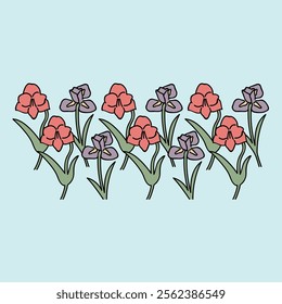 Cute and simple floral landscape