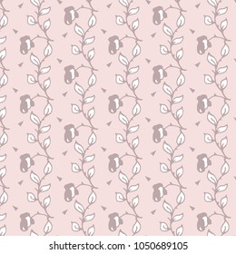 Cute simple floral pattern with roses pale pink