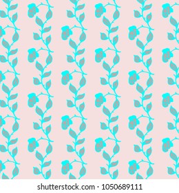 Cute simple floral pattern with roses pale pink