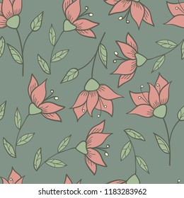 Cute simple flower elegant seamless pattern.
