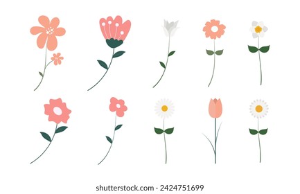 Cute Simple Flower Element Set