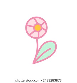 Flor simple linda, ilustración vectorial