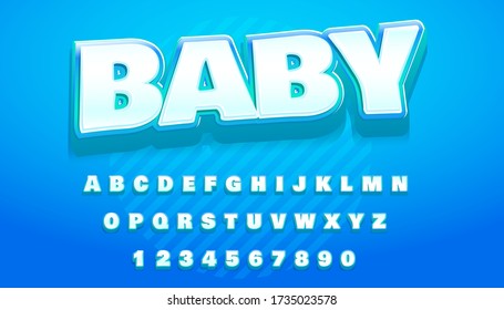 Cute, Simple Font for Baby and Alphabet, Vector