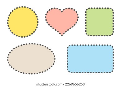 Cute simple frame set. Vector illustration on white background.