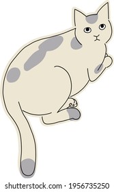 Geräumige und einfache Ganzkörpergrafik einer Katze.