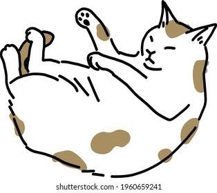 Cute and simple full body illustration of cat