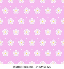 Cute simple girly seamless pattern white flowers