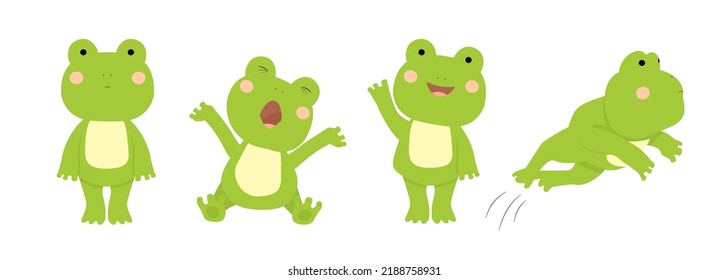 Cute and simple green frog vector images