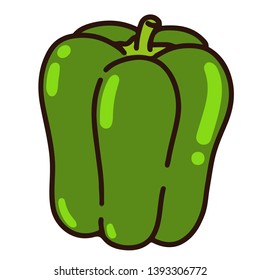 Cute and simple green paprika