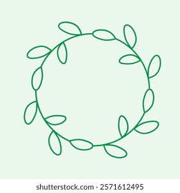 Cute simple green wreath monogram design