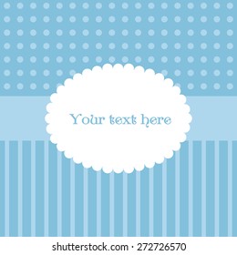 Cute simple greeting card in blue and white colors. Flat style vector illustration. 