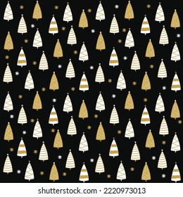 cute and simple hand drawn doodle christmas tree seamless pattern background