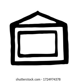 Cute and simple hand drawn house in minimalism style. Relax, separate housing. Sketch element for graphic design, logo, icon and illustrations.
Stock vector  illustration. Isolated on white background